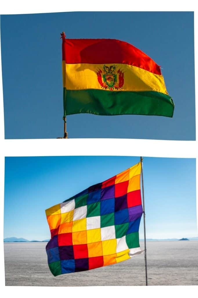 Båda två av Bolivias flaggor