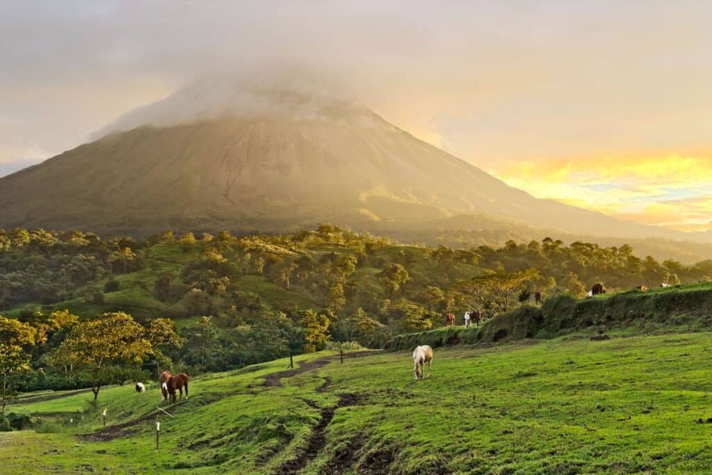 Costa Rica fin bild med berg i bakgrund